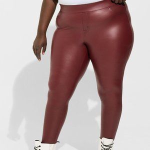 Torrid Faux Leather Leggings NWT - Deep Red